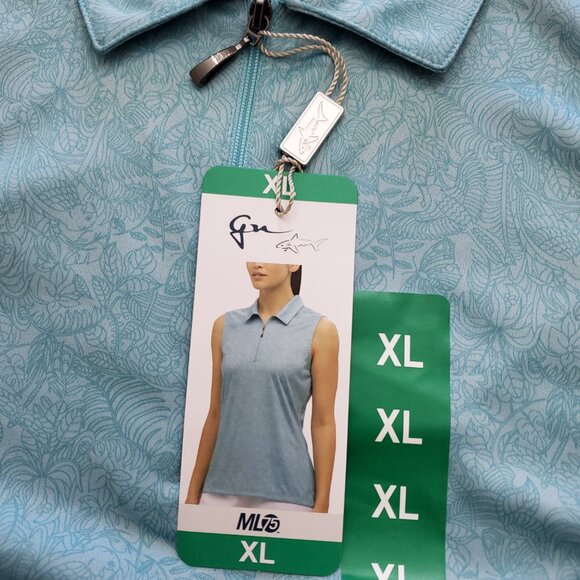Greg Norman Women's Ml75 Play Dry Golf Tennis Pickleball Blue Zip Polo Top XL - Picture 8 of 14